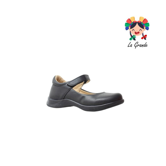 25-380 GG Negro Napa Zapato Escolar para Niña