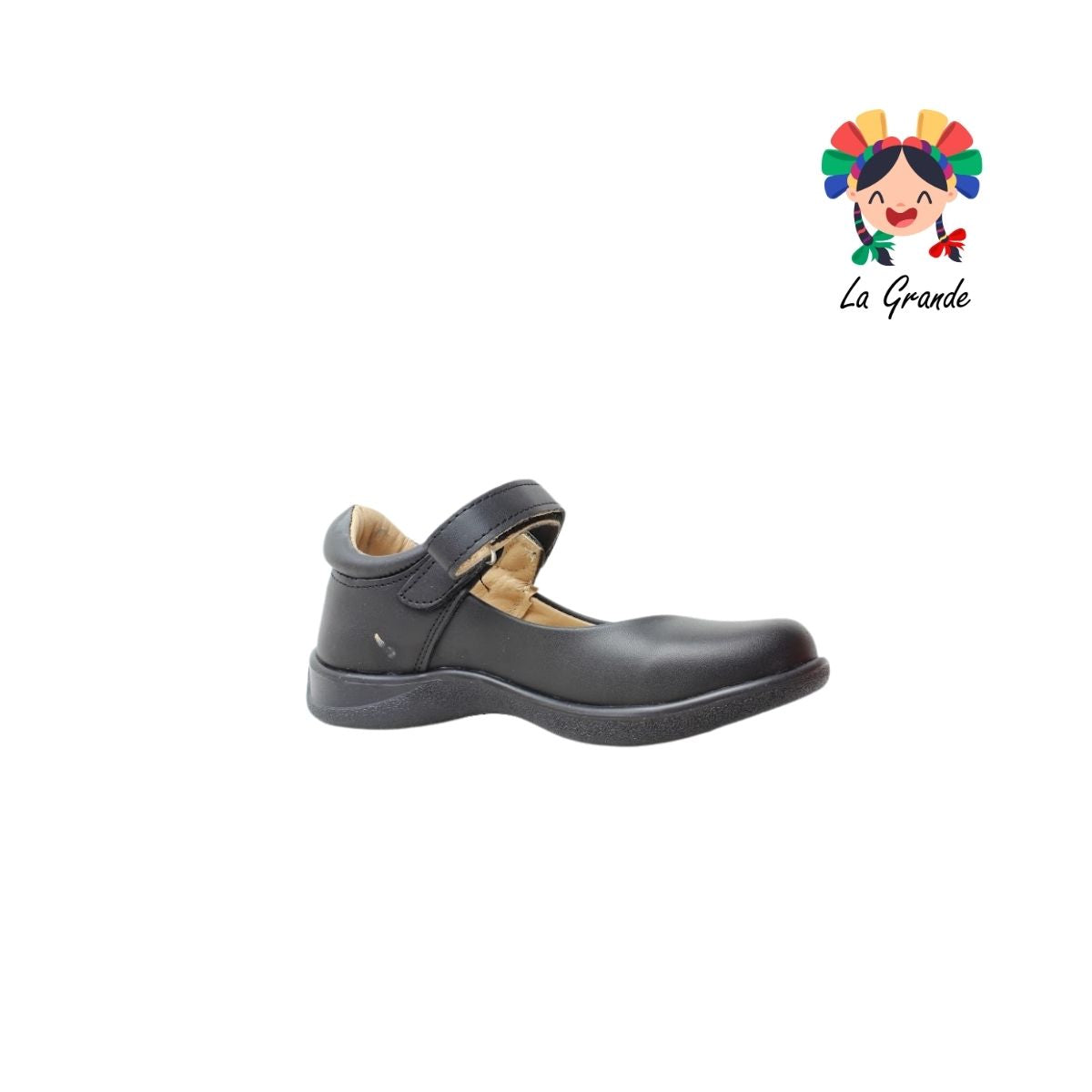 25-380 GG Negro Napa Zapato Escolar para Niña