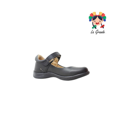 25-380 GG Negro Napa Zapato Escolar para Niña