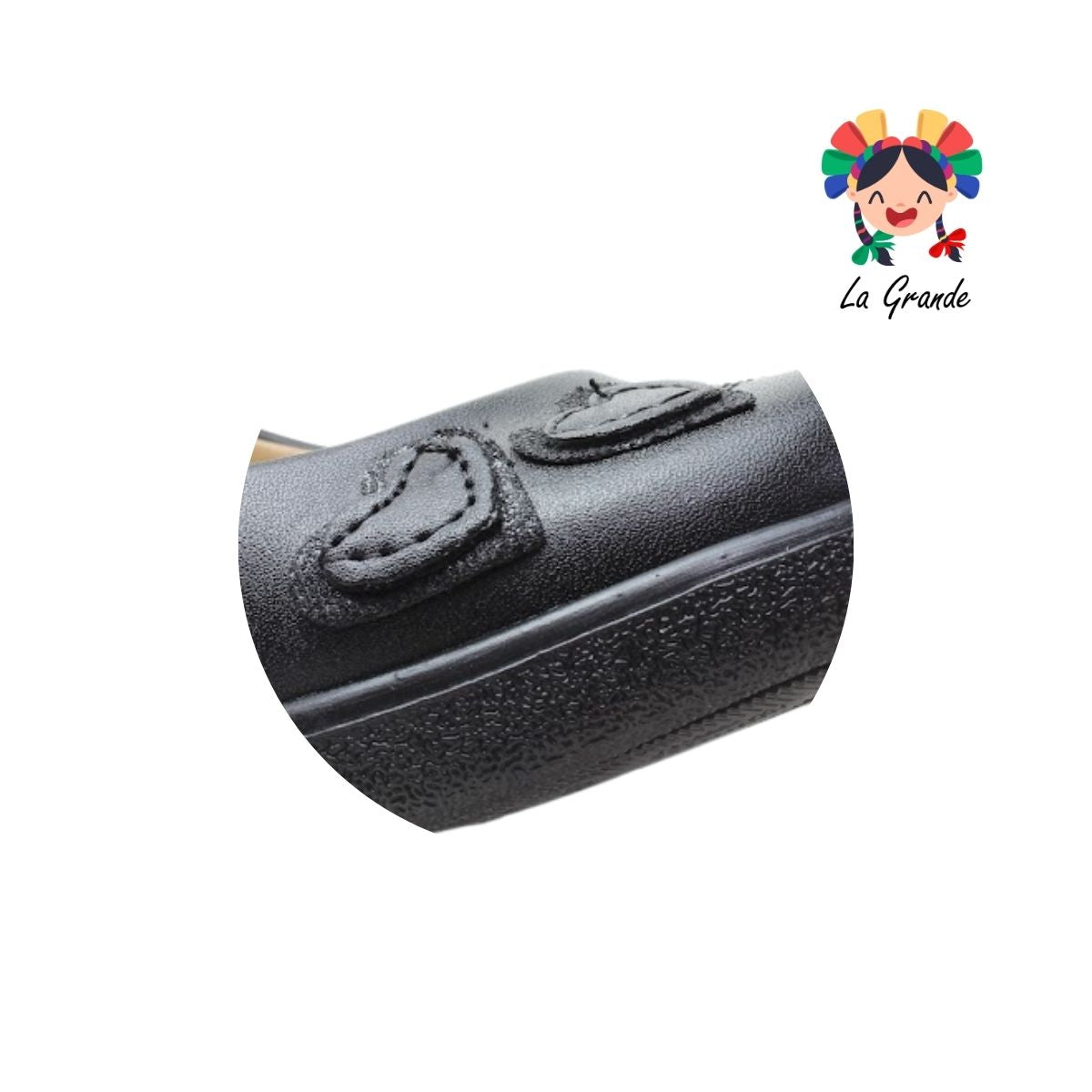 25-392 GG Negro Napa Zapatos Escolar para Niña