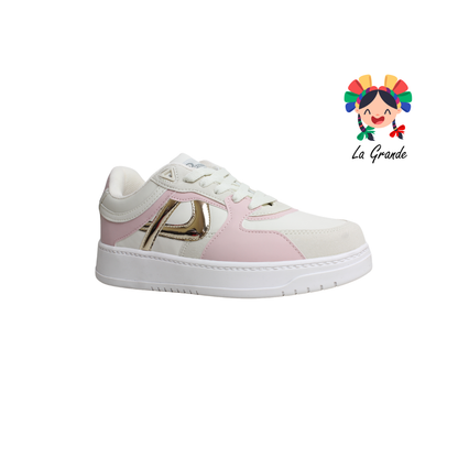 250001 PANAM Latte Rosa Textil Tenis Casual Original para Dama