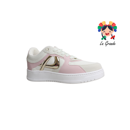 250001 PANAM Latte Rosa Textil Tenis Casual Original para Dama