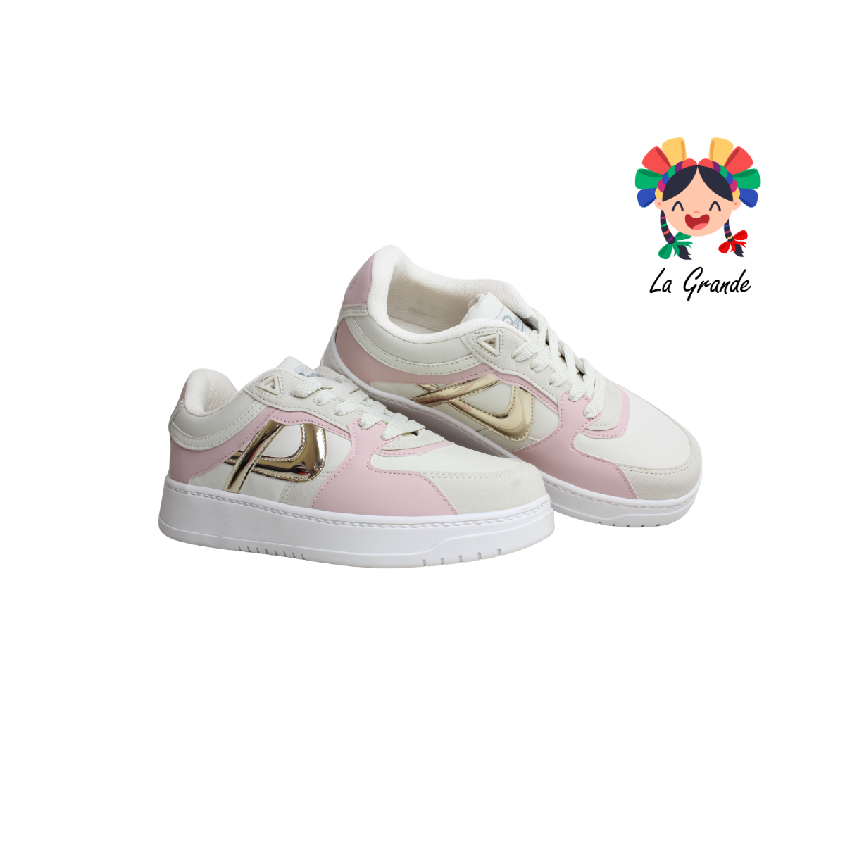 250001 PANAM Latte Rosa Textil Tenis Casual Original para Dama