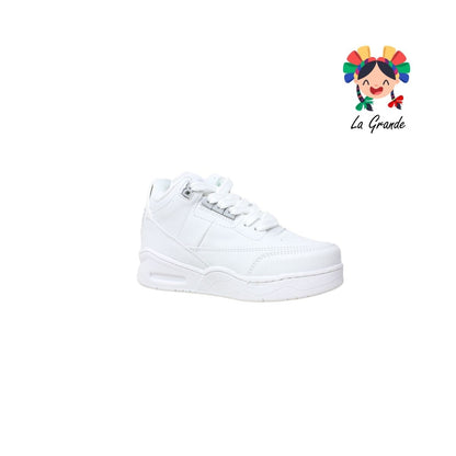 250 WALKQUIR Blanco Blanco Sintético Tenis Casual Urban para Niño y Niña