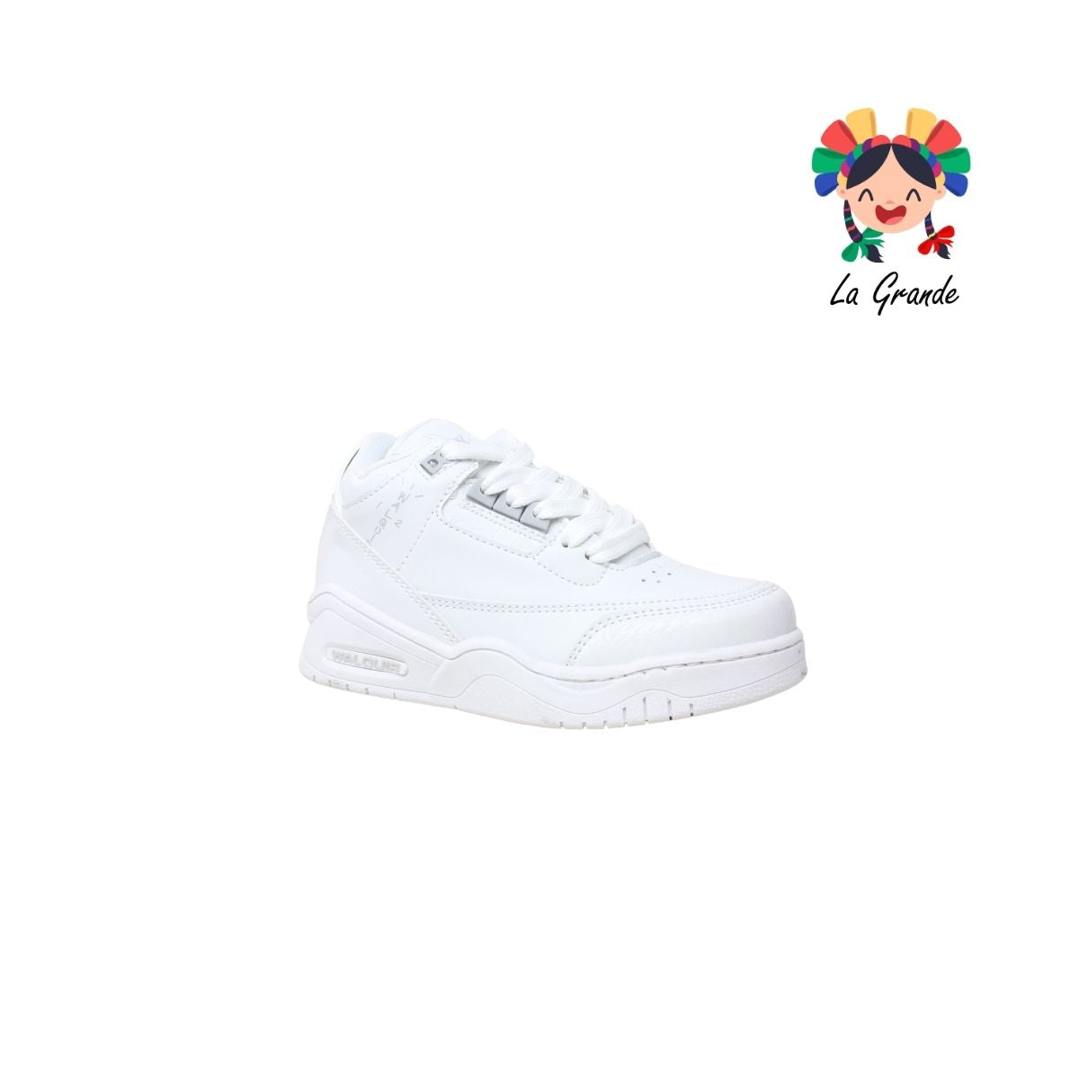 250 WALKQUIR Blanco Blanco Sintético Tenis Casual Urban para Niño y Niña