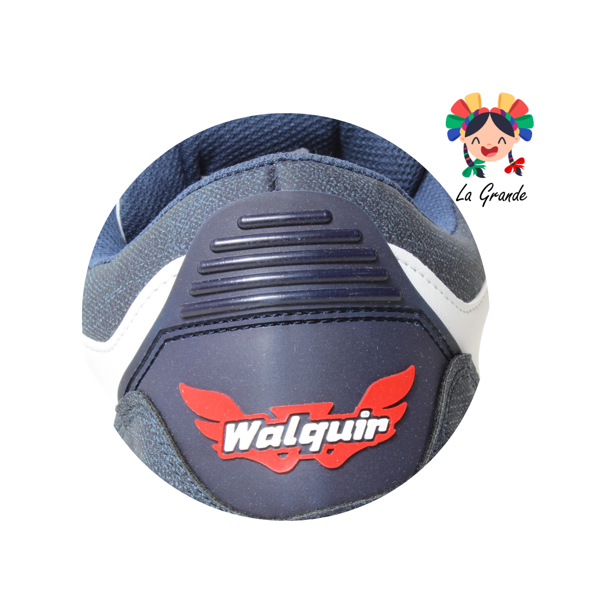 250 WALKQUIR Bco Mno Rojo Sintético Tenis Casual para Caballero