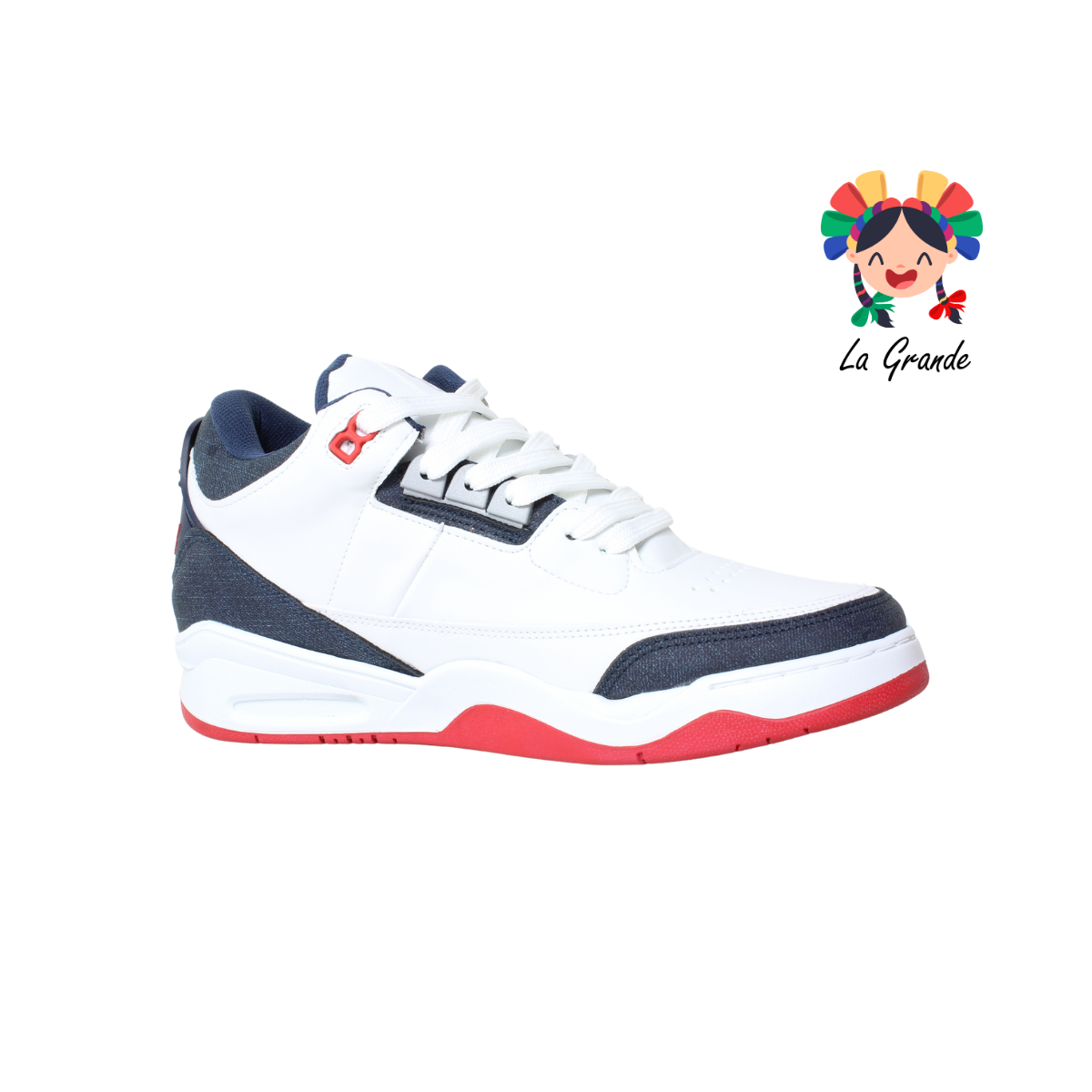 250 WALKQUIR Bco Mno Rojo Sintético Tenis Casual para Caballero