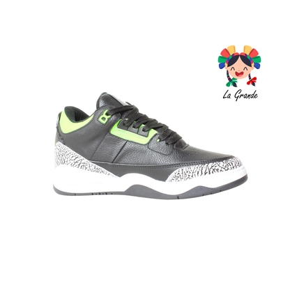 250 WALKQUIR Negro Verde Sintético Tenis para Caballero