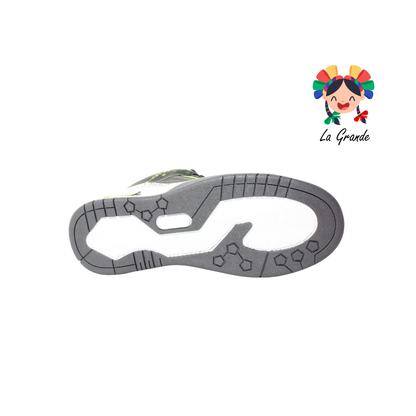 250 WALKQUIR Negro Verde Sintético Tenis para Caballero