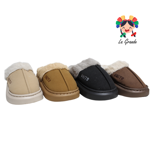 A-5115 ZXXG Multicolor Unito Pantufla Afelpada para Dama y Joven