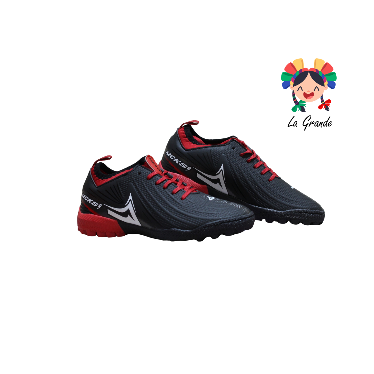 1280 MAYCKERS Negro Rojo Sint Tenis de Fútbol Rápido para Joven y Caballero