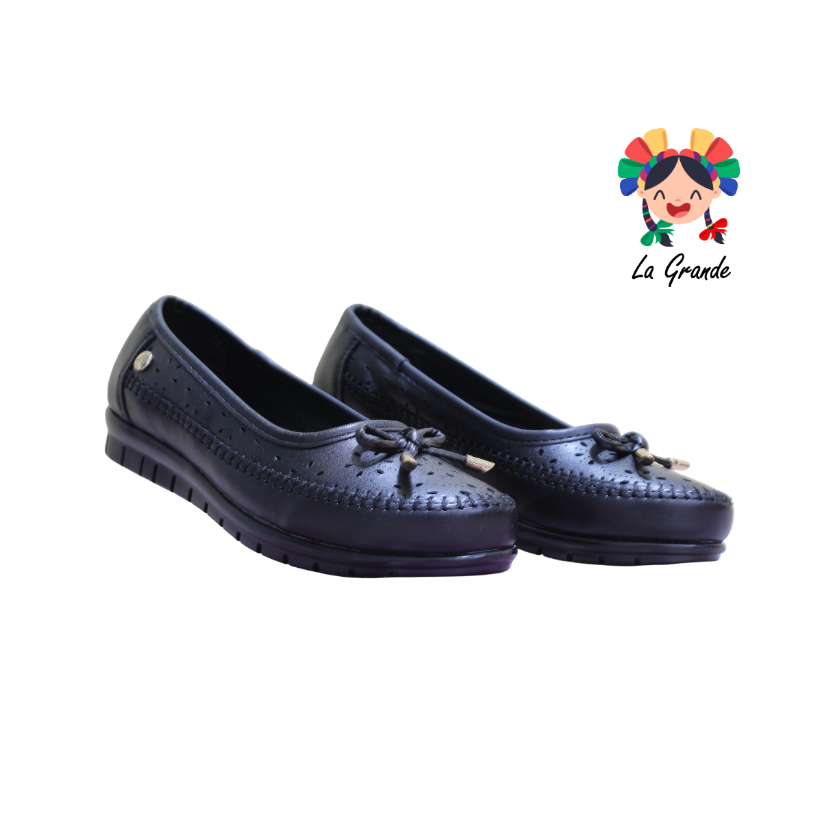 2510 LUPITAS Negro Cabra Zapato Casual Mocasín para Dama
