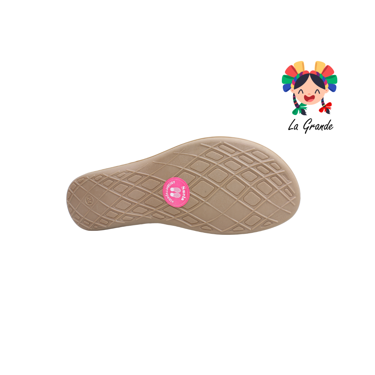 2512 VI LINE Rosa Textil Sint Sandalia Casual para Dama