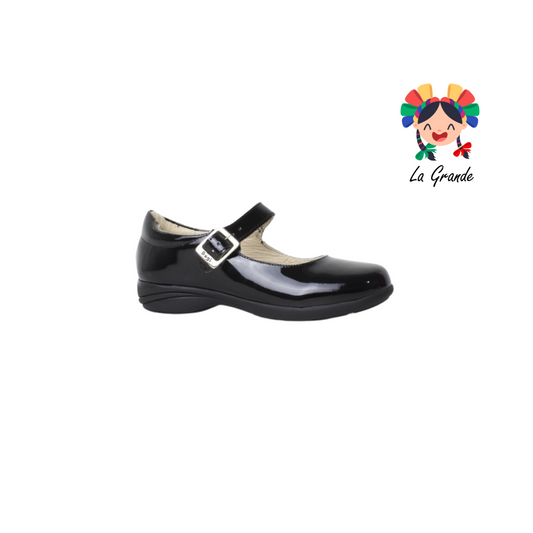 2516 DOGI Negro Piel Charol Zapato Escolar para Niña y Dama