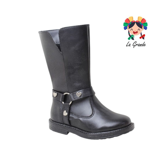25190 BLASITO Negro Napa Bota Casual Larga para Niña