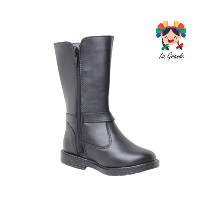 25190 BLASITO Negro Napa Bota Casual Larga para Niña