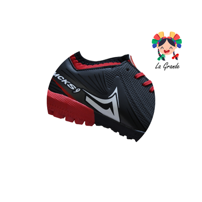 1280 MAYCKERS Negro Rojo Sint Tenis de Fútbol Rápido para Joven y Caballero