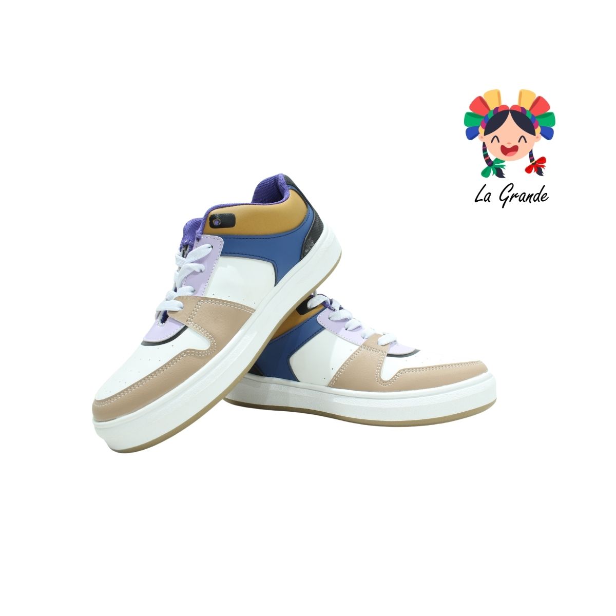 2521 DOMINQ Blanco Miel Tenis Casual para Dama y Joven