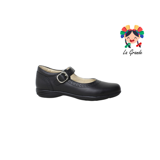 2524 DOGI Negro Piel Zapato Escolar para Dama