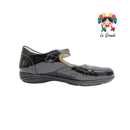 2526 DOGI Negro de Piel Charol Zapato Escolar para Dama