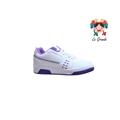 4605 AX2 Blanco Morado Tenis Casual para Dama
