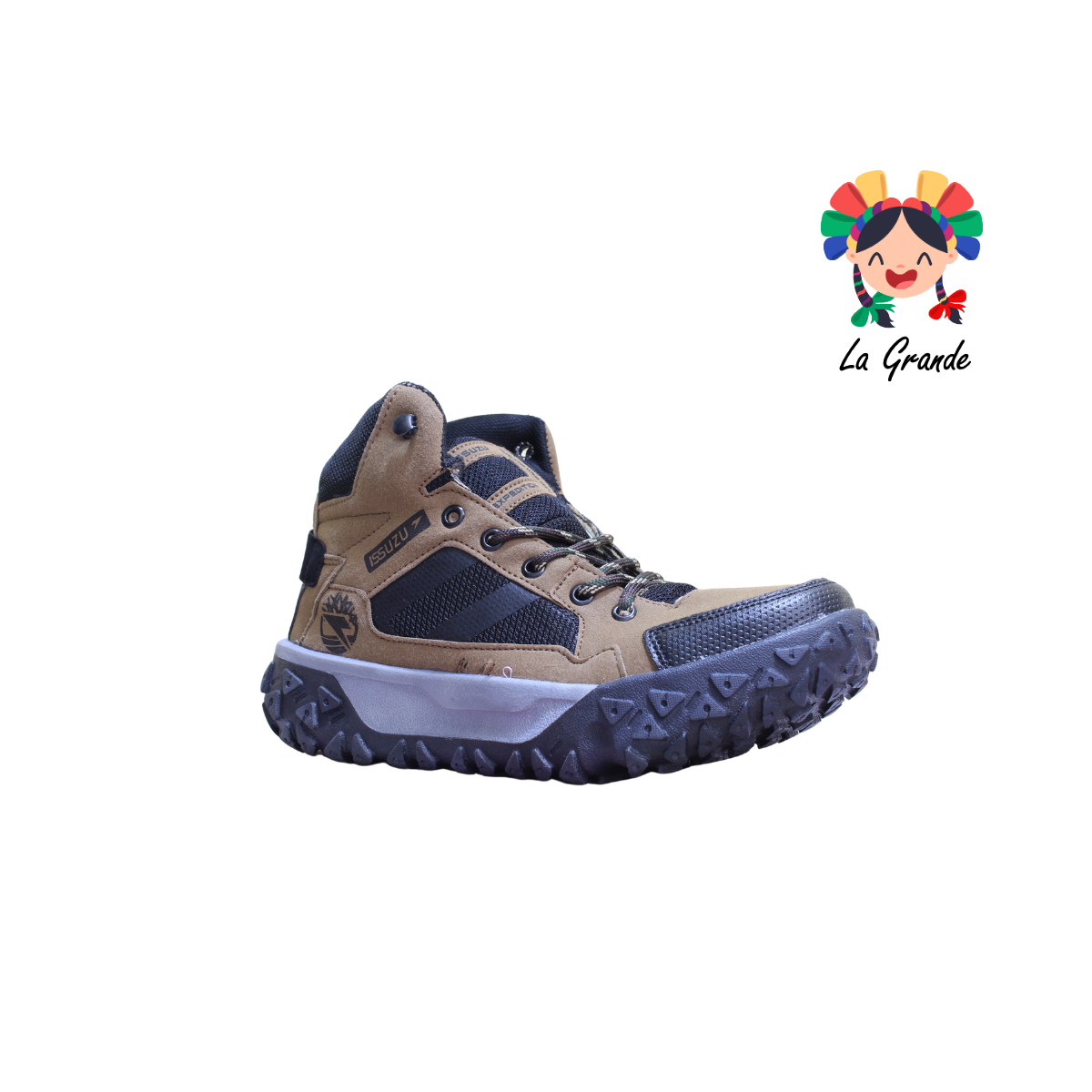005 ISSUZU Café Negro Bota de Montaña para Jóven y Caballero