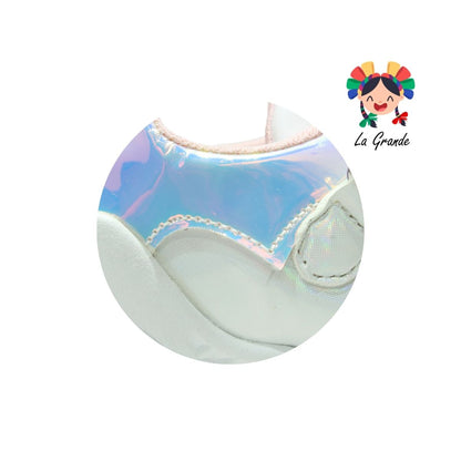 2551 DOMINIQ Blanco Tornasol Sintético Tenis Casual para Niña y Dama