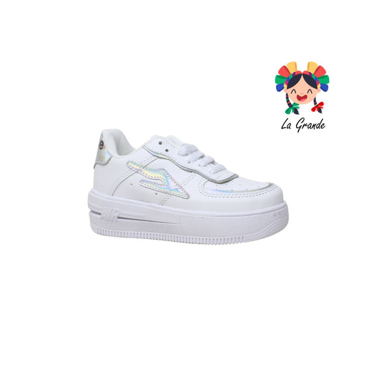 255 SCAPE Blanco Lazer Sint Tenis Casual con Plataforma para Niña