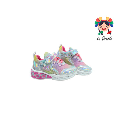 2565 DOMINIQ Multicolor Textil Tenis Casual con Luz Led para Niña