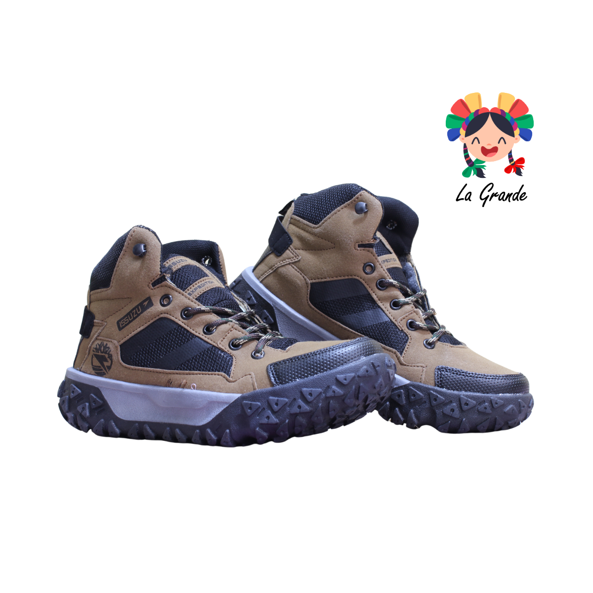 005 ISSUZU Café Negro Bota de Montaña para Jóven y Caballero