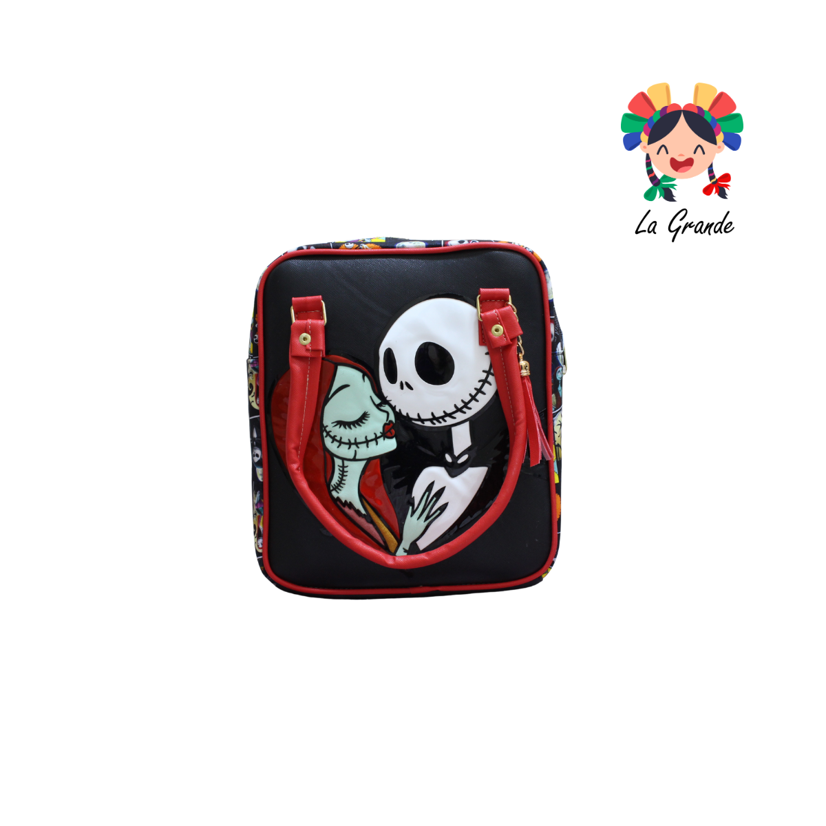 031 Pareja LUCCIANA Mochila Casual Animada En Color Ngo/Rojo para Niña y Dama