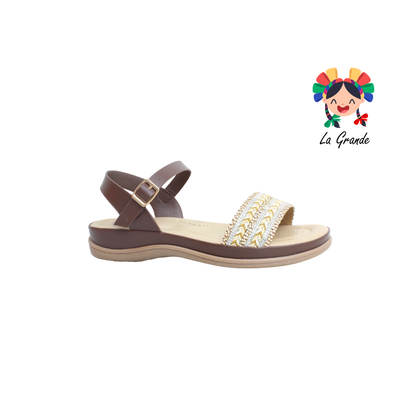 25A8 VI LINE Café Sandalia Casual para Dama