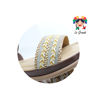 25A8 VI LINE Café Sandalia Casual para Dama