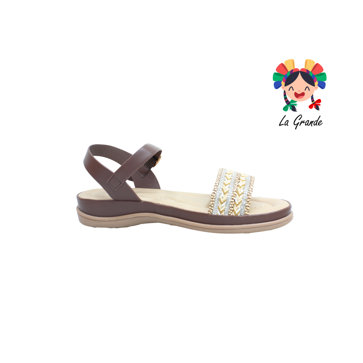 25A8 VI LINE Café Sandalia Casual para Dama