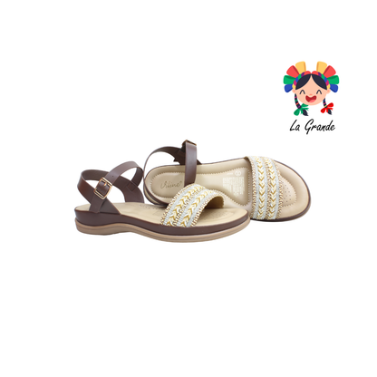 25A8 VI LINE Café Sandalia Casual para Dama