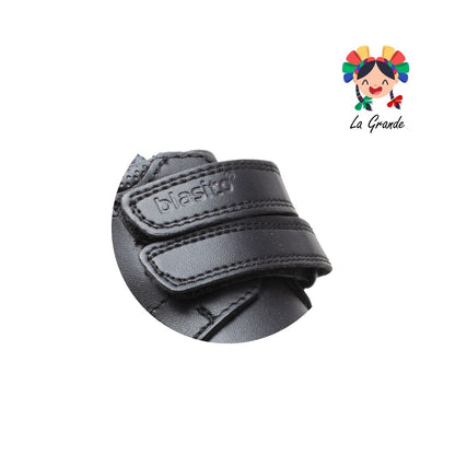 25E243 BLASITO Negro Piel Zapato Escolar para Niño y Joven