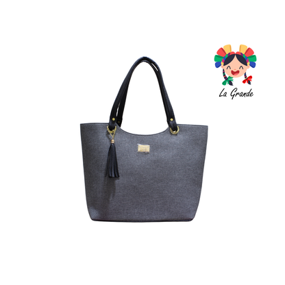 058 TONY Bolsa Grande Gris Negro para Dama