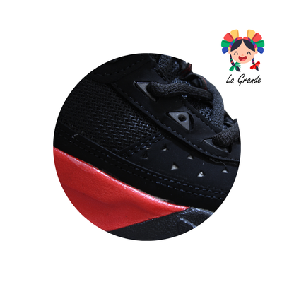 2602 HARMAN Negro Rojo Tenis Casual para Joven