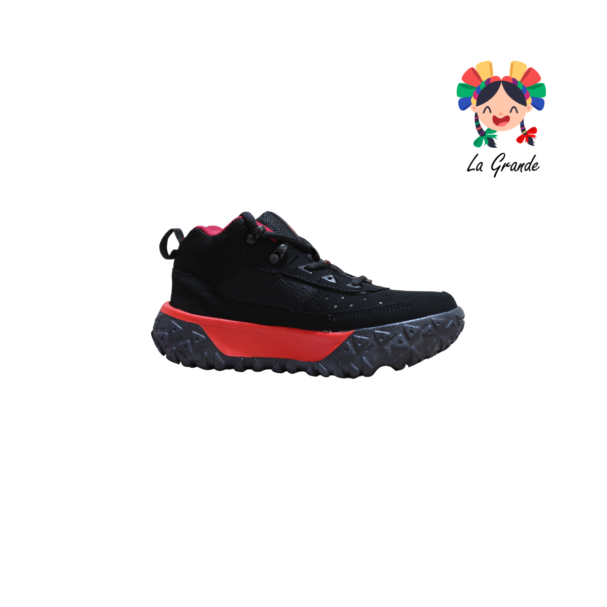 2602 HARMAN Negro Rojo Tenis Casual para Joven