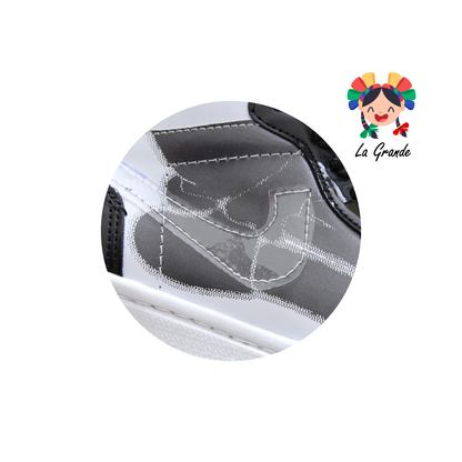 2603 HARMAN Blanco Negro Charol Tenis Casual para Niño, Dama, Joven y Caballero