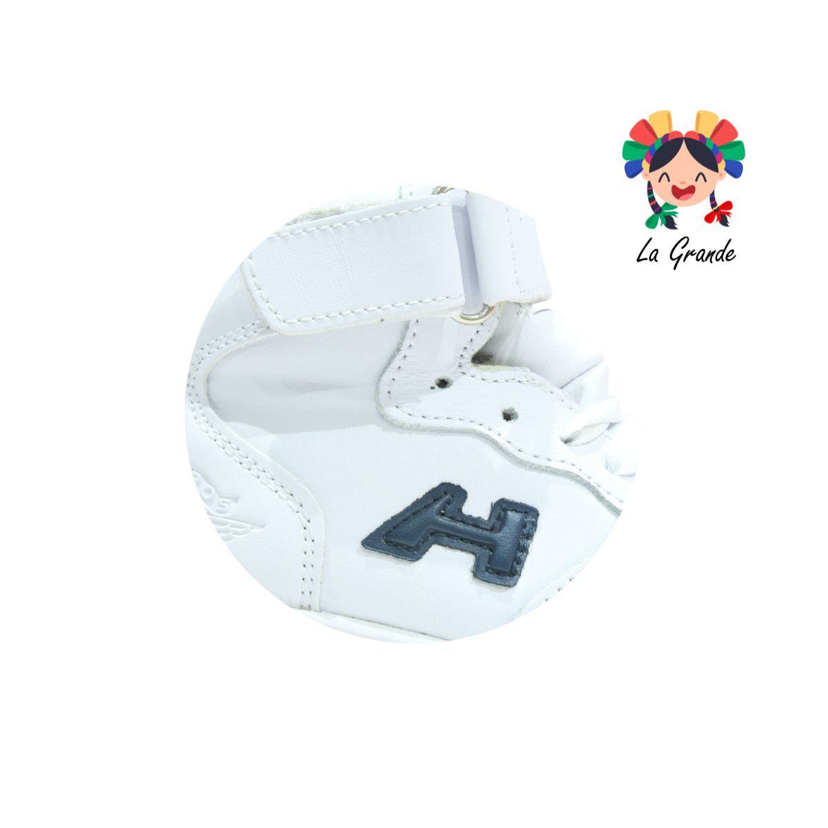 260 H-GROSS Blanco Piel Azul Tenis para Niño y Niña