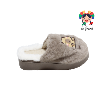 SJT-00294 MT Multicolor Capibara Pantufla Afelpada para Dama y Joven
