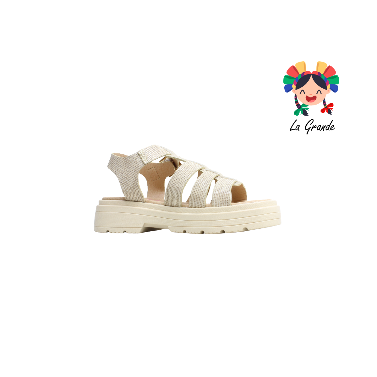 261007 VAVITO Beige Napa Sandalia Casual para Niña