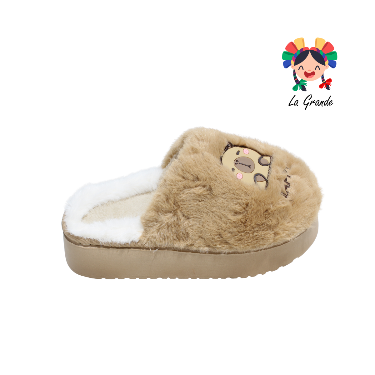 SJT-00294 MT Multicolor Capibara Pantufla Afelpada para Dama y Joven