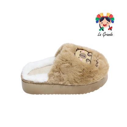 SJT-00294 MT Multicolor Capibara Pantufla Afelpada para Dama y Joven