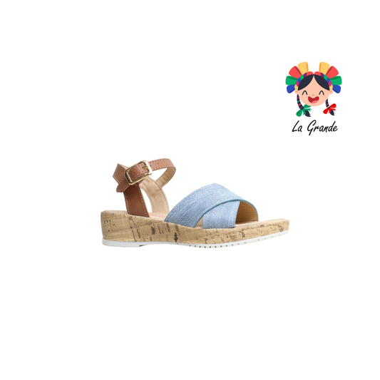 262004 VAVITO Azul Napa Sandalia Casual para Niña