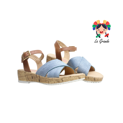 262004 VAVITO Azul Napa Sandalia Casual para Niña