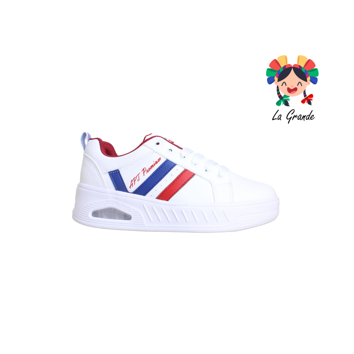 262 APT Blanco Rojo Rey Napa Tenis para Niña y Niño