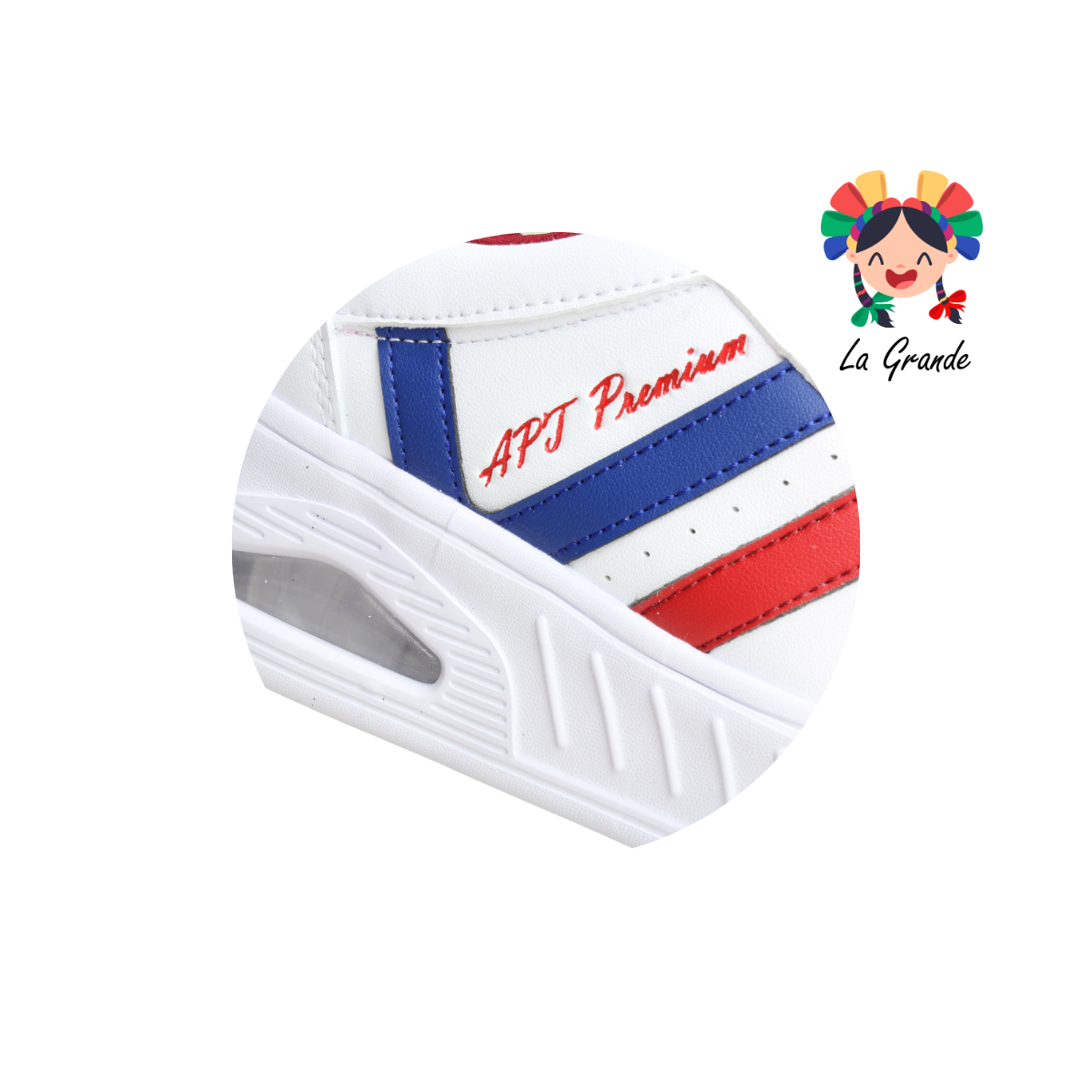 262 APT Blanco Rojo Rey Napa Tenis para Niña y Niño