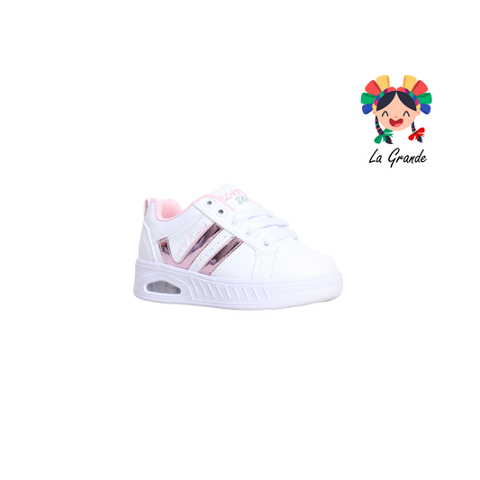 262 APT Blanco Rosa Napa Tenis para Niña y Niño